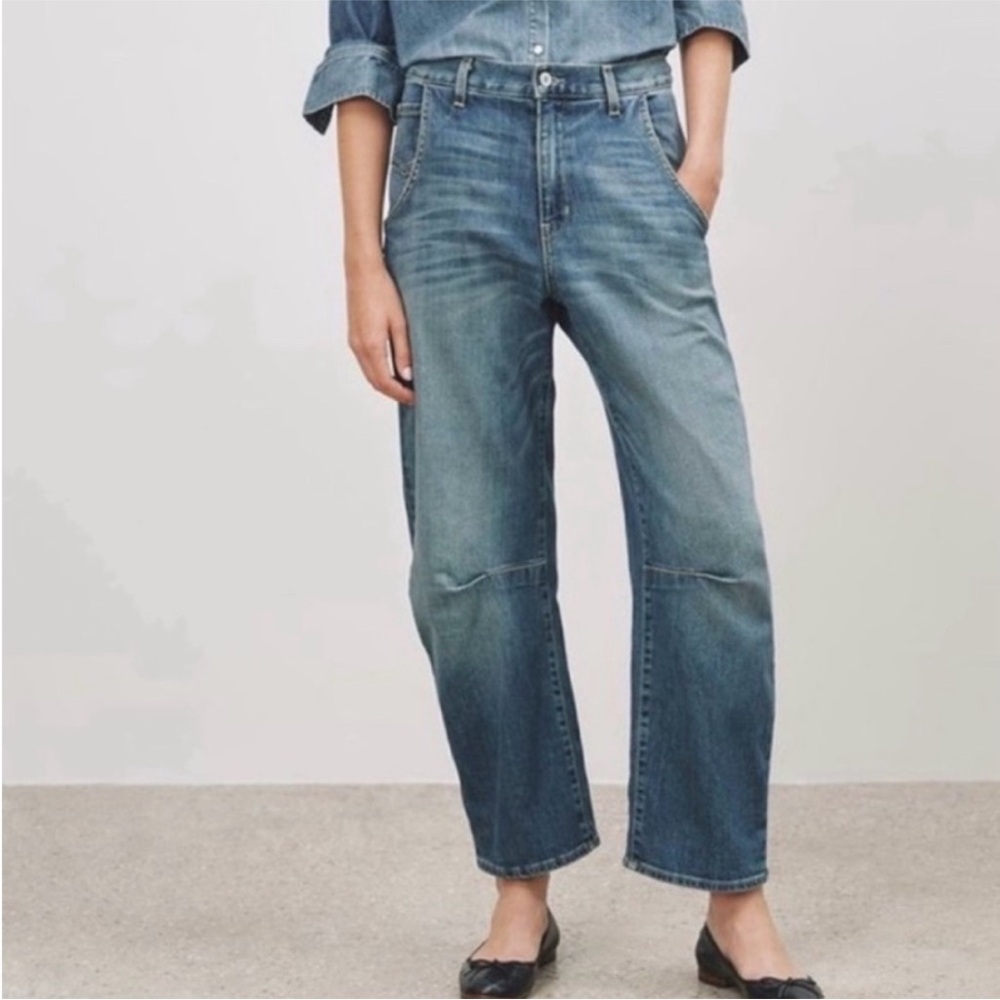 Nili Lotan Blue iconic barrel Leg Jeans